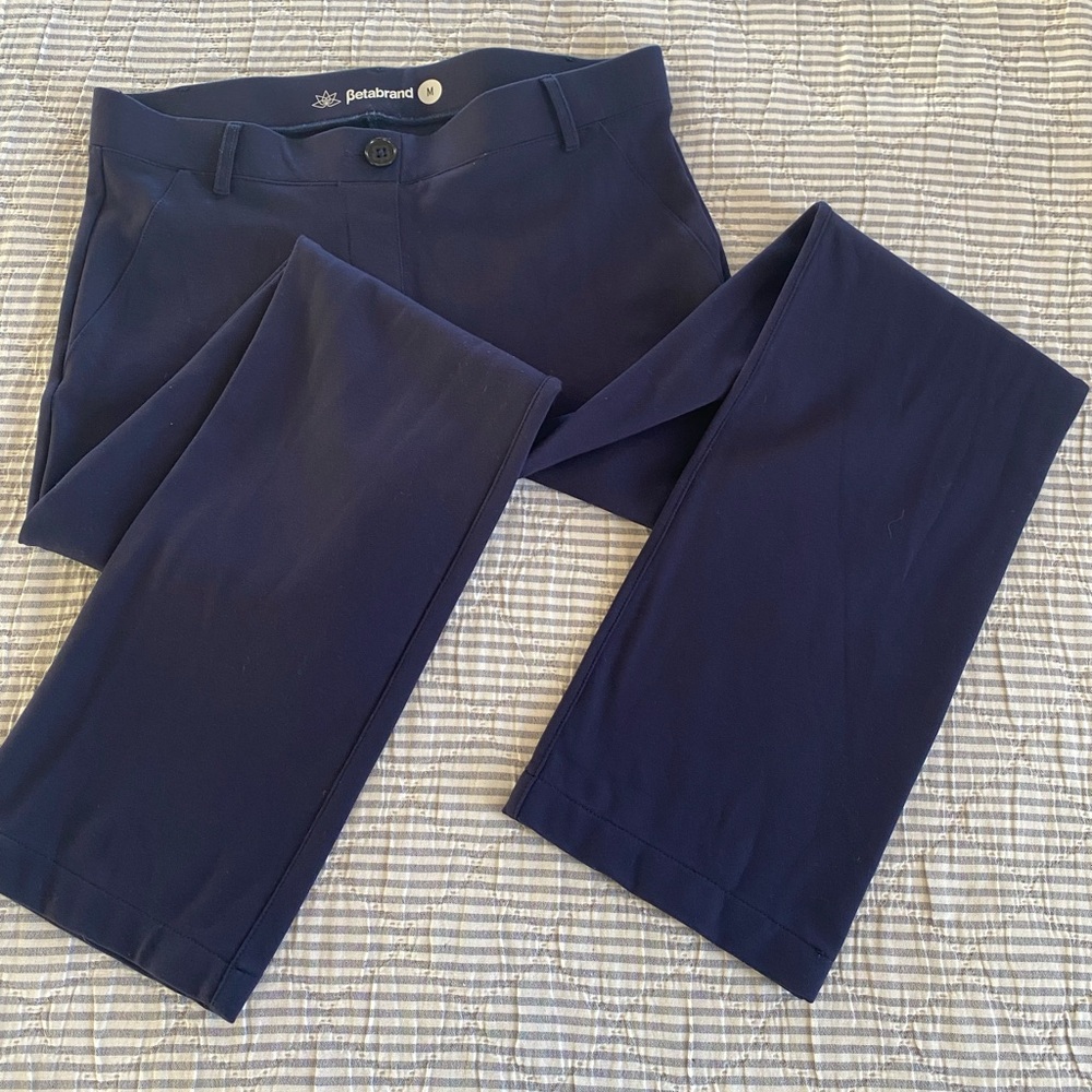 Betabrand Classic Navy Dress Yoga Pants